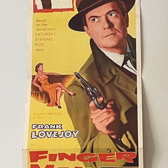 3 -1950's Illustrated Film Noir Movie Insert Posters 14" x 36" - Picture 3 of 4